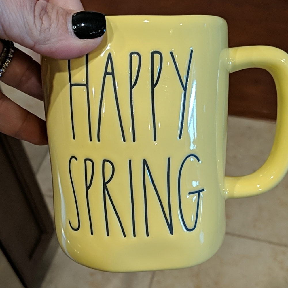 Rae Dunn Happy spring yellow mug
